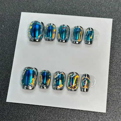 Future Metal Laser Press On Nail