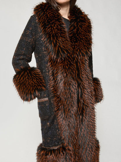 Fashion Patchwork Faux Fur Coat