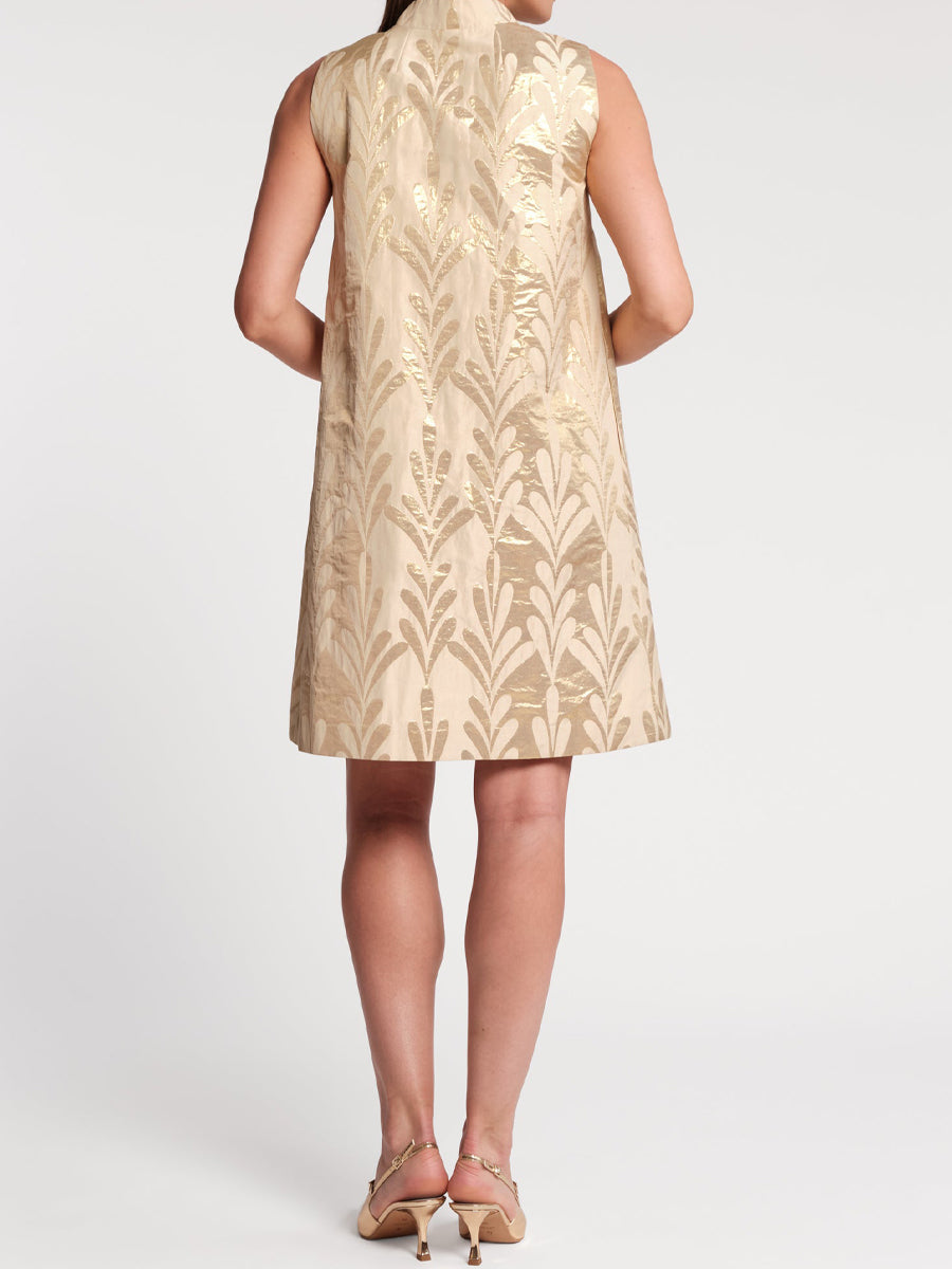 Sleek Neck Bows Sleeveless Mini Dress