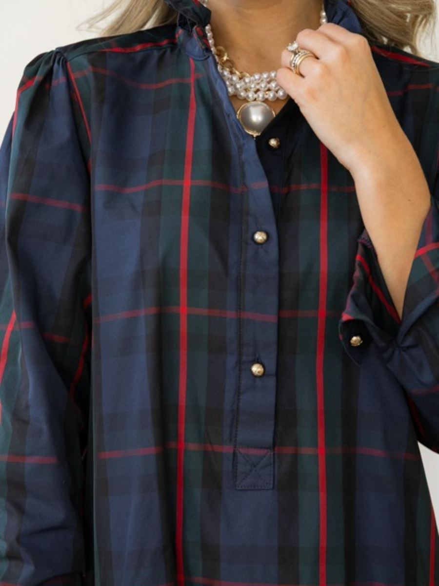 Preppy Plaid Midi Dress