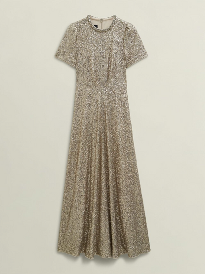 Shirley Sequin Trimmed Maxi Dress
