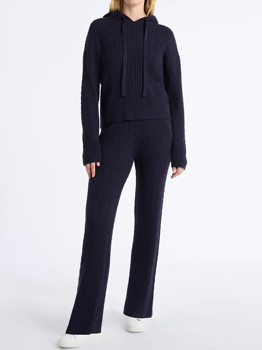 Cable Knit Hoodie Sweater & Pants