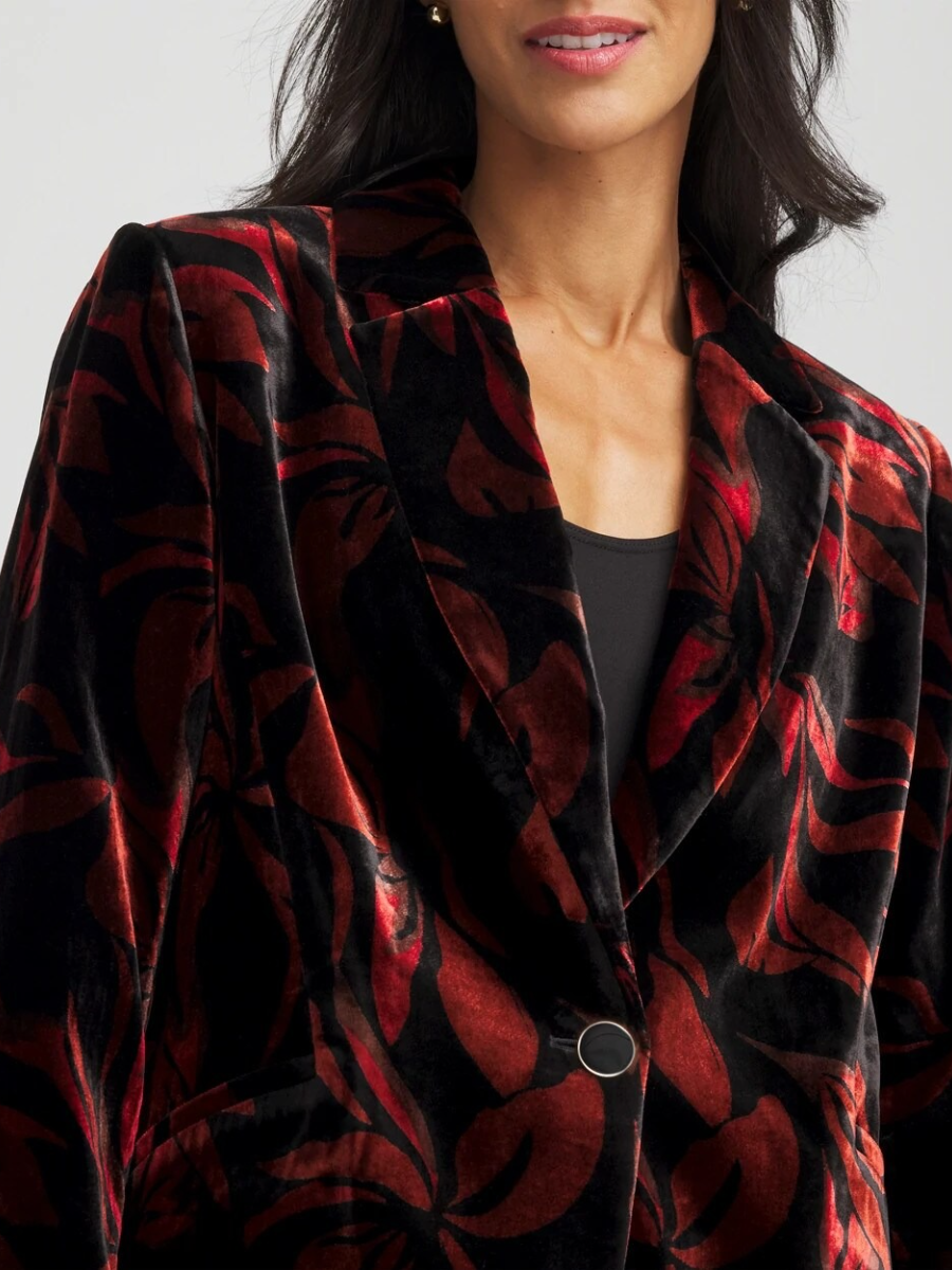 Velvet Printed Blazer