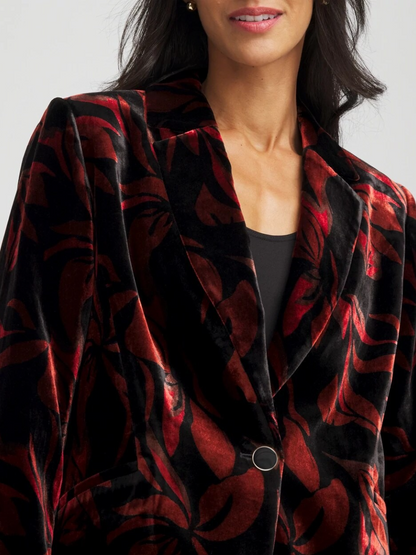 Velvet Printed Blazer