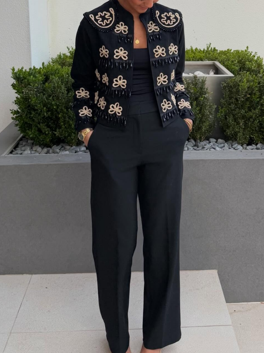 Fashion Embroidered Pendant Jacket