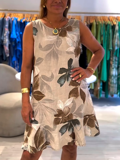 2025 New Fashion Printed Petal Mini Dress
