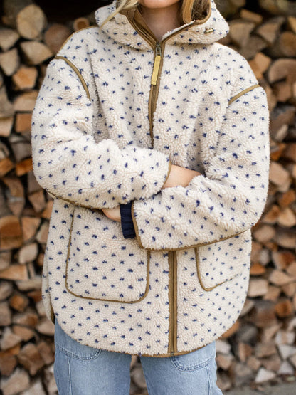 Hooded Collar Sherpa Jacket