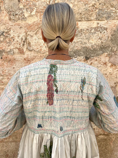 Embroidered Printed Loose Cotton Dress
