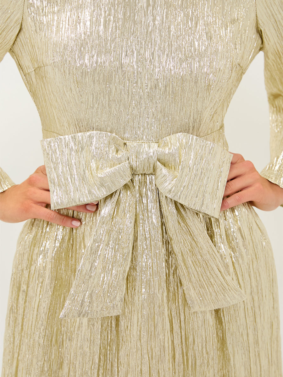 Bow Detail Bell Sleeves Mini Dress