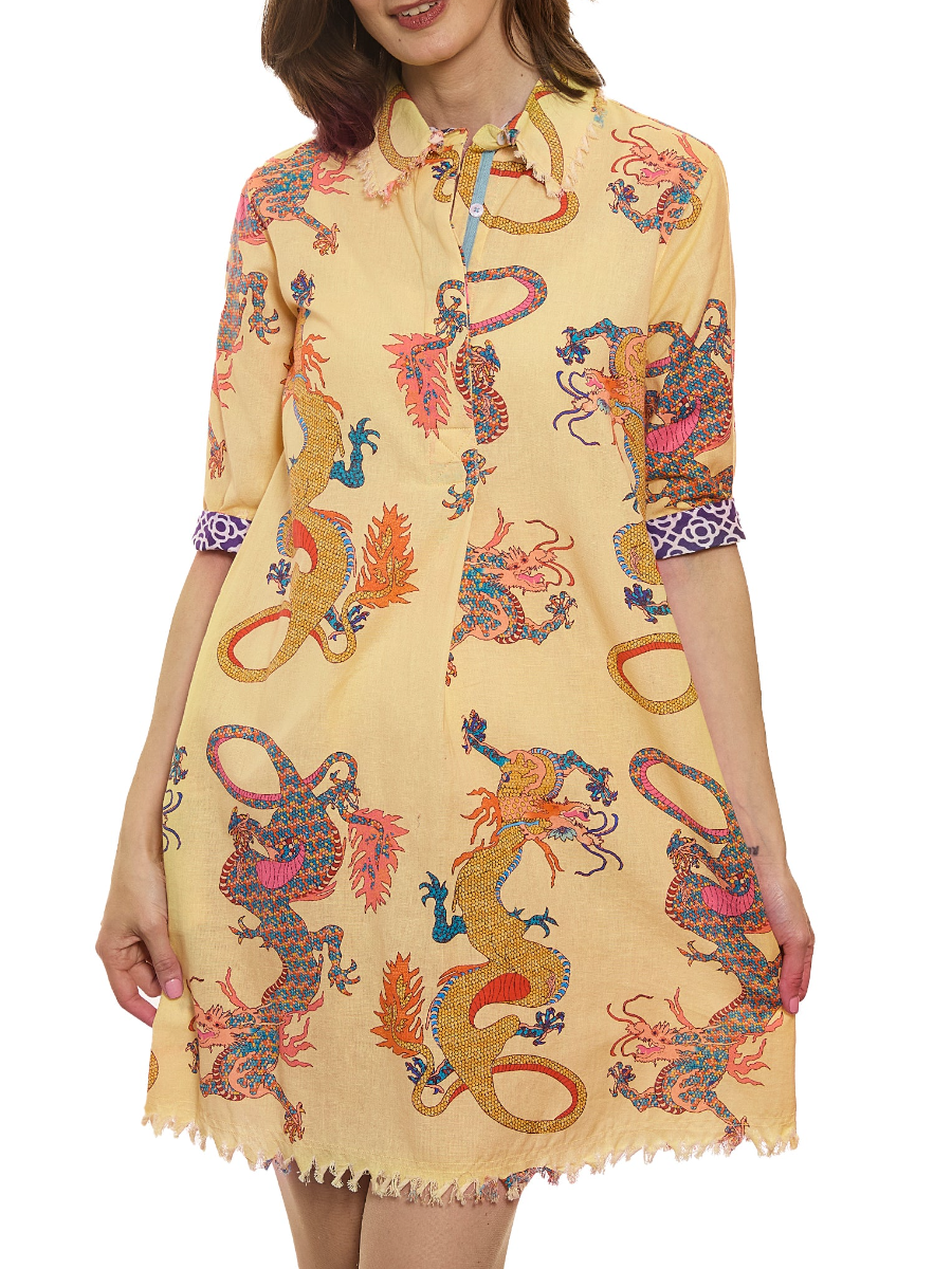 Mystic Dragon Print Mini Dress