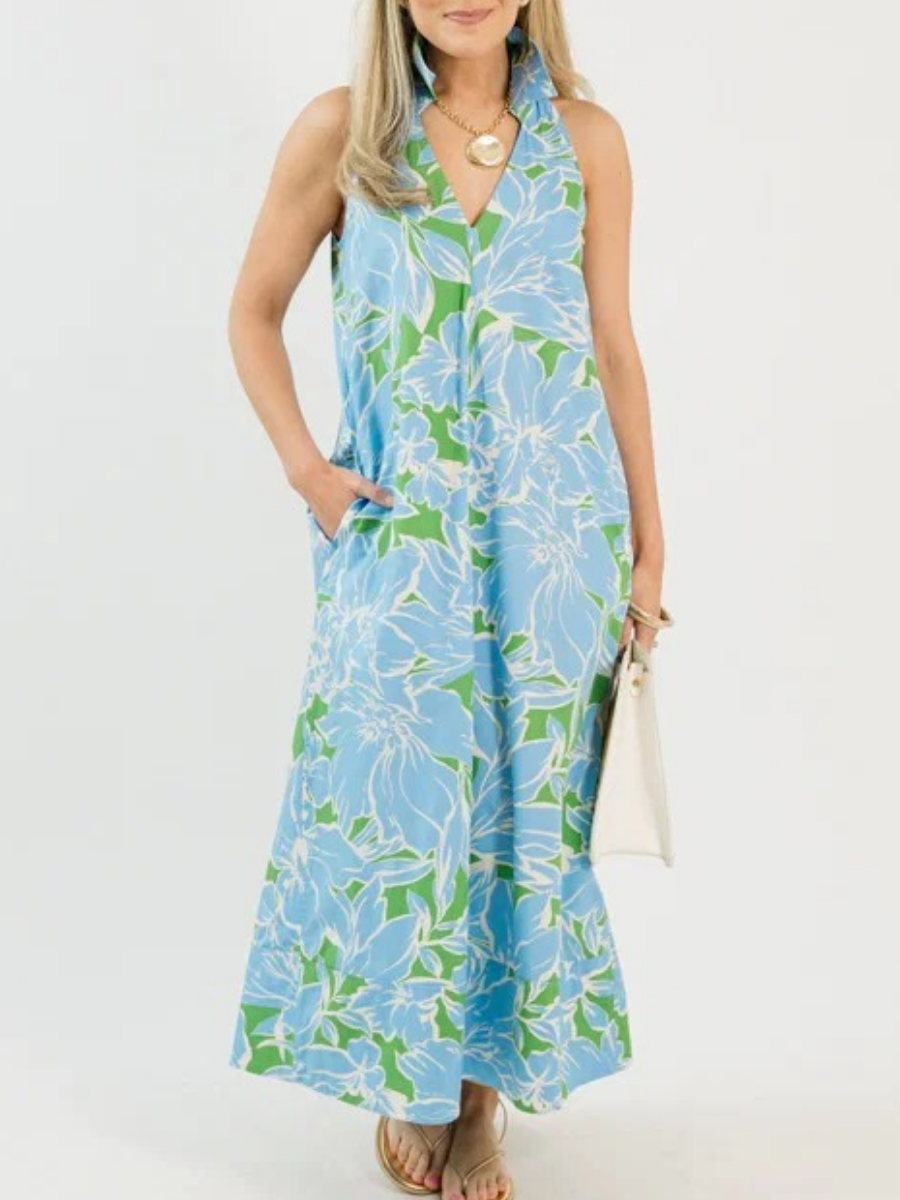 Green/Blue Floral Maxi