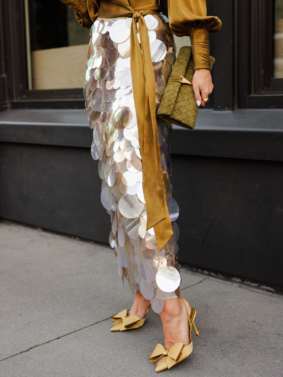 Mirror Paillette Fashion Maxi Skirt