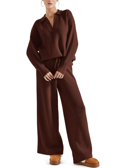 Waffle Knit Sweater Set