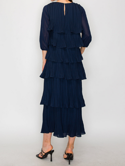 Pleated Gauze Set Dress