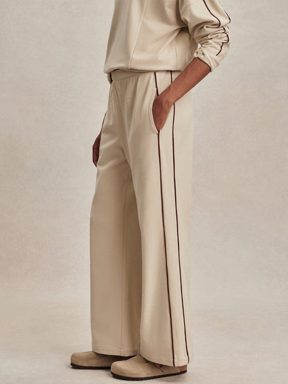 Elegant Turtleneck Striped Two Pieces Set