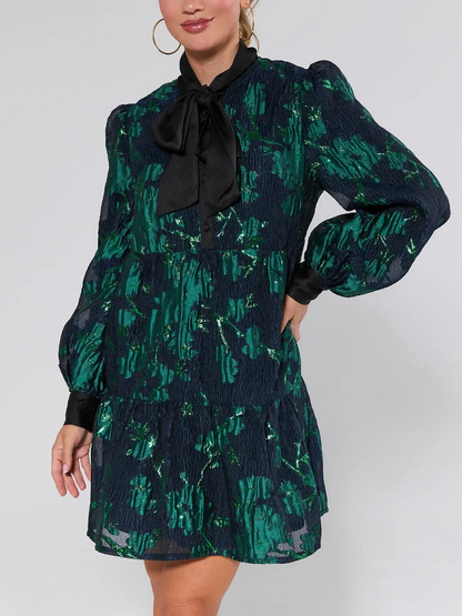 Melissa Floral Brocade Short Dress