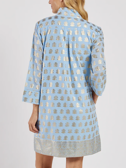 Jacquard V-neck Mini Dress
