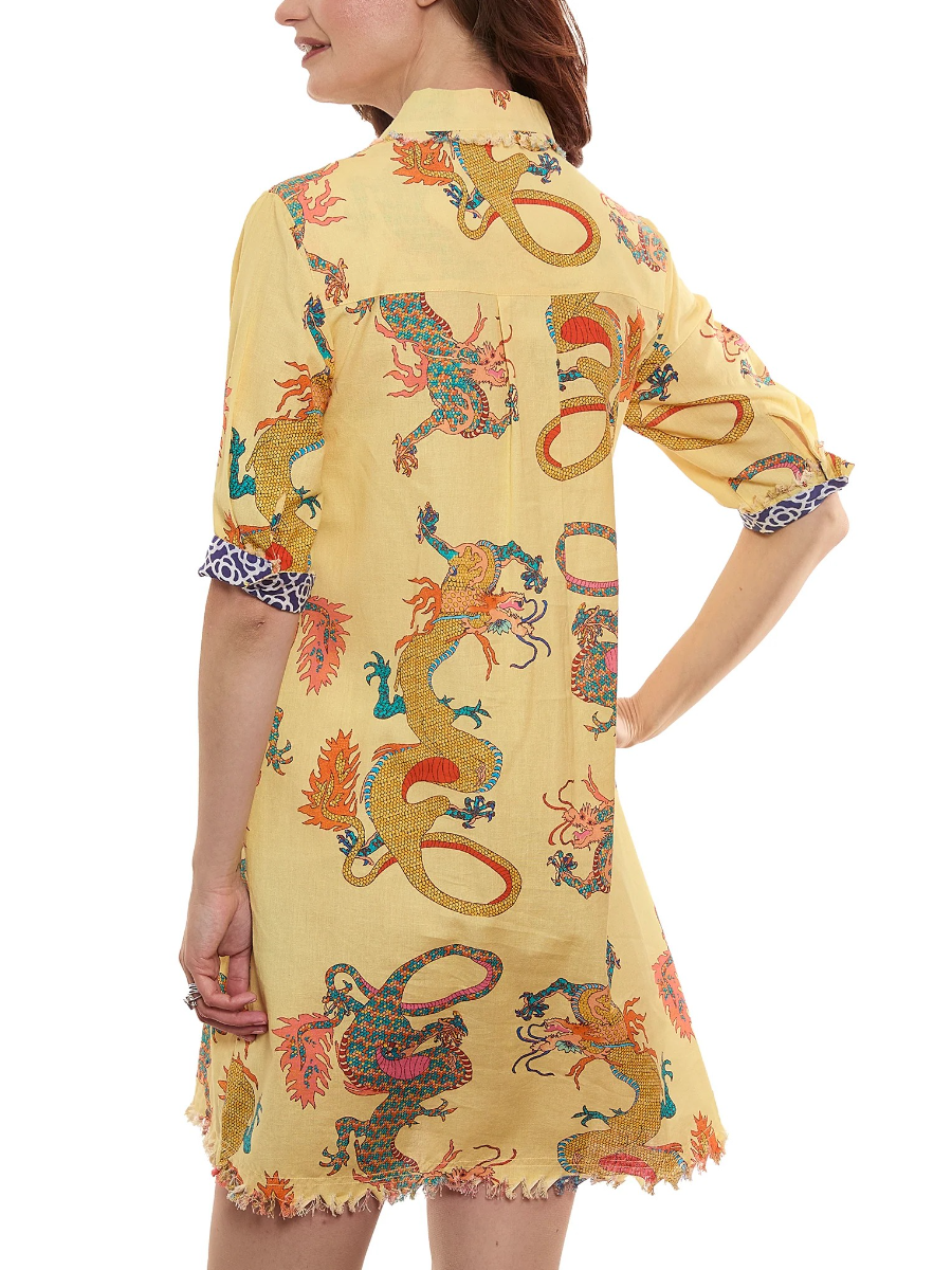 Mystic Dragon Print Mini Dress