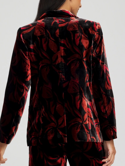 Velvet Printed Blazer