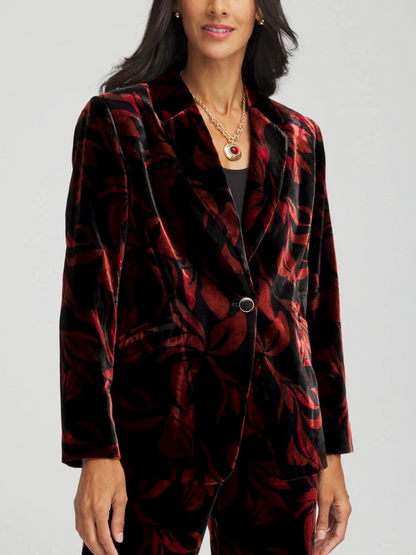 Velvet Printed Blazer
