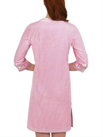 Coral Embroidery Tunic Dress