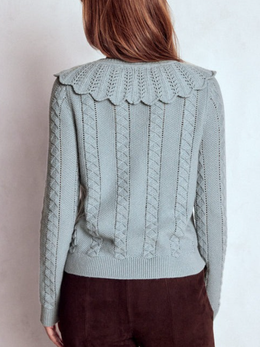 Scallop Collar Cardigan