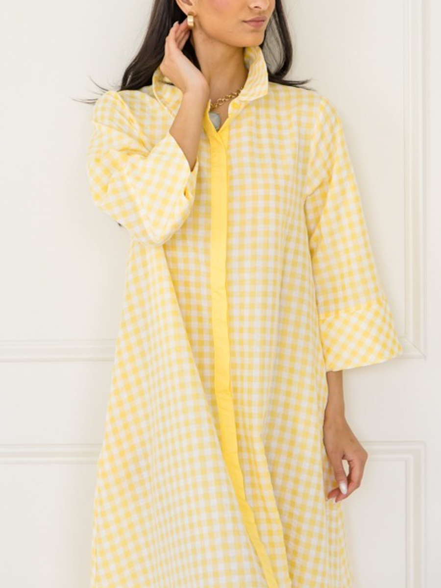 Gingham Collared Maxi Dress