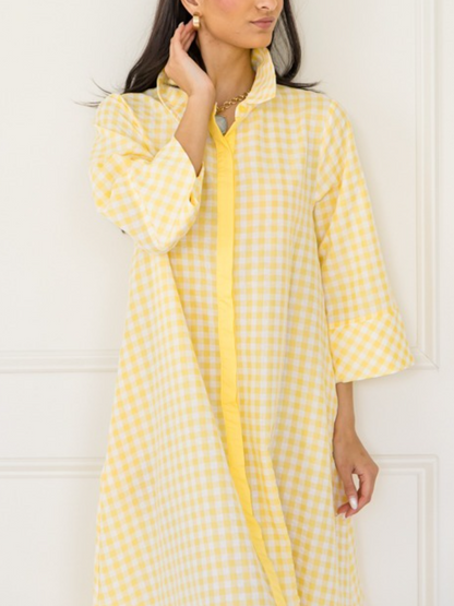 Gingham Collared Maxi Dress