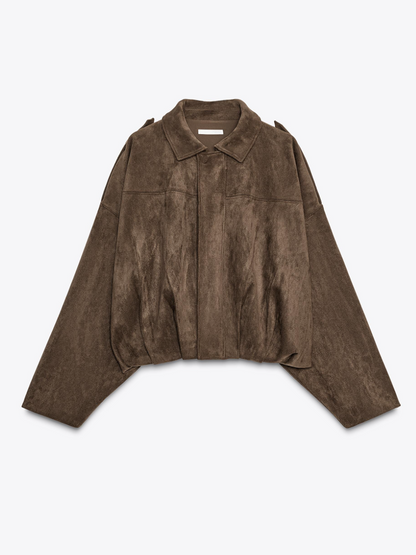 SUEDE EFFECT BOMBER JACKET