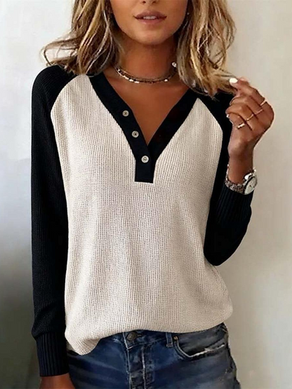 Comfy Long Sleeve V-Neck Sweater