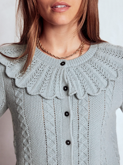 Scallop Collar Cardigan