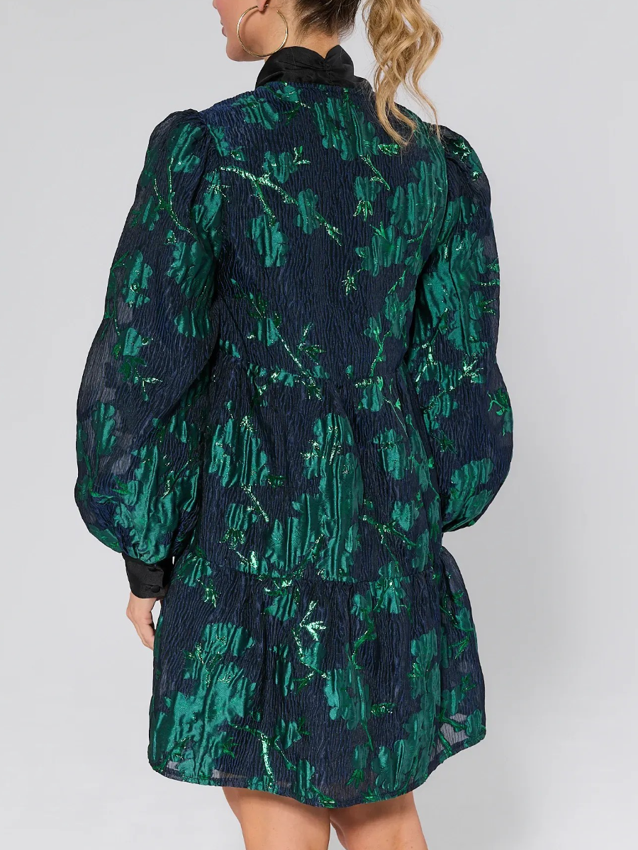 Melissa Floral Brocade Short Dress