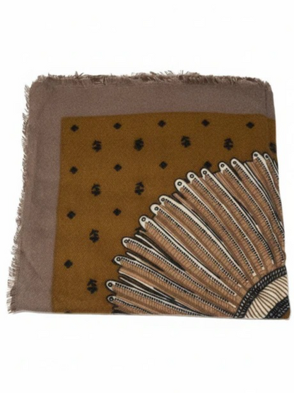 Vintage-Inspired Tapestry Print Oversized Scarf