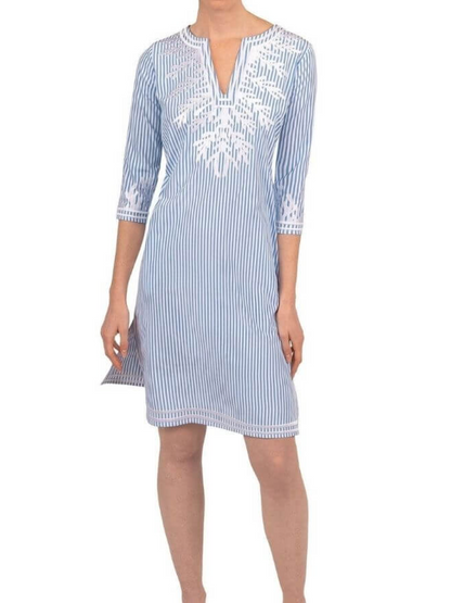 Coral Embroidery Tunic Dress