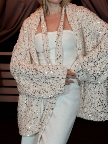 Classy Sequin Holiday Cardigan