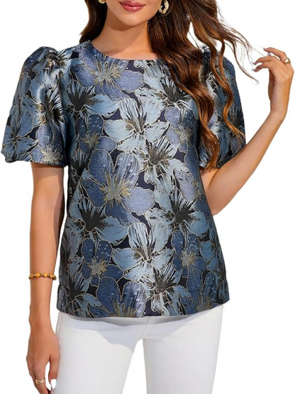 Women's Floral Jacquard Shirt