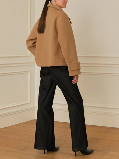 DOUBLE-STRAP COAT WITH PEAK COLLAR