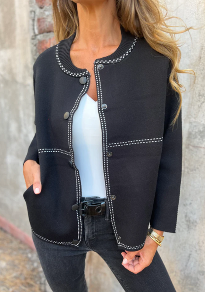 Classic Knit Bomber Cardigan Jacket