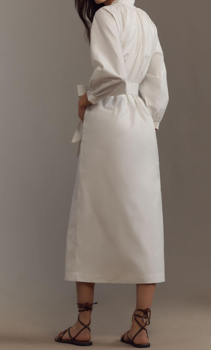 Demure V-neckline Floral Casual Dress