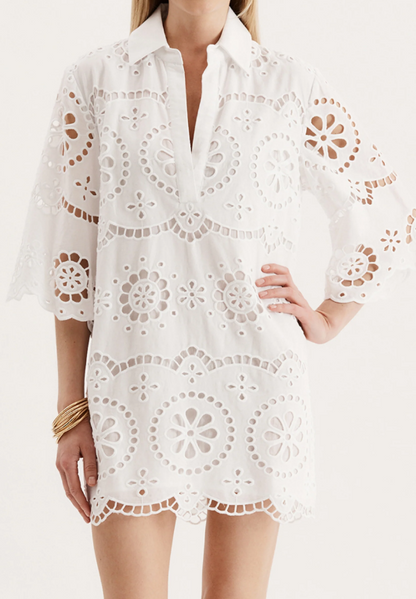 Casual Eyelet Top Dress