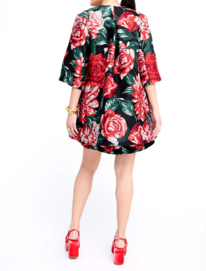 Jacquard Floral Holiday Coat