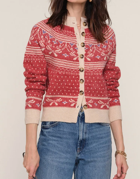 Fair Isle Pattern Holiday Cardigan