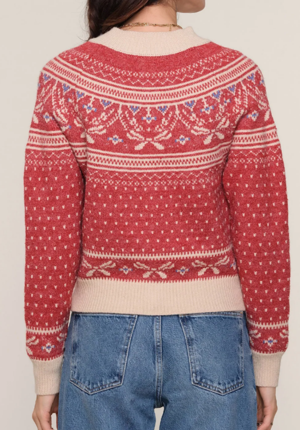 Fair Isle Pattern Holiday Cardigan