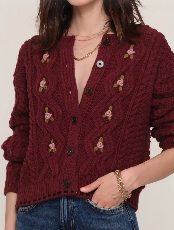 Adorable Floral Embodied Cardigan