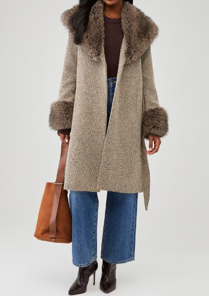 Classic Faux Fur Collar Coat