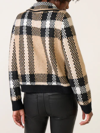 Plaid Jacquard Knit Jacket