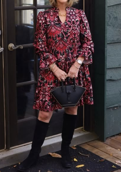 Red Paisley Holiday Dress