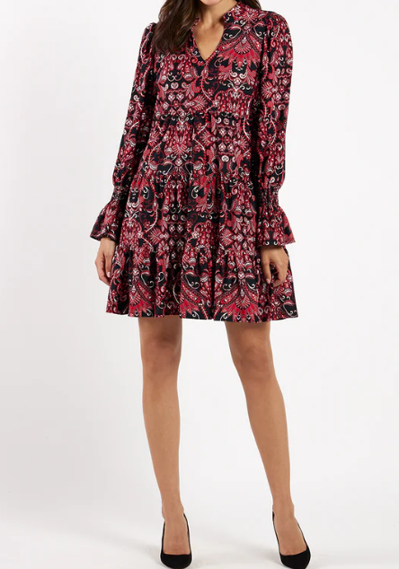 Red Paisley Holiday Dress