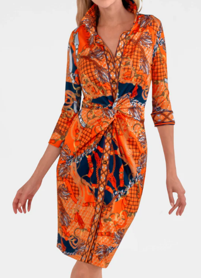 Chic Printed Short Shirt Dress