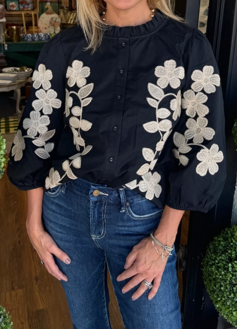 Adorable Chic Black Blouse